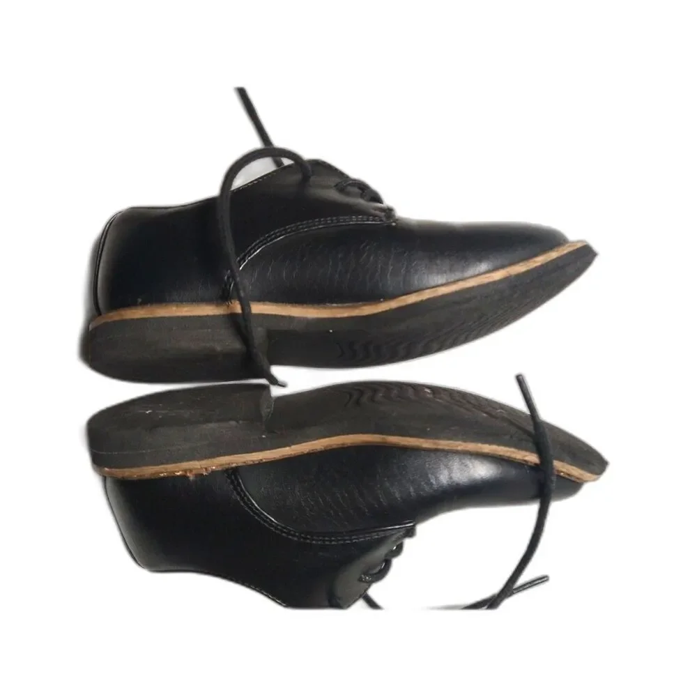 Deer Stags Toddler Little Boy Size 10M Black Lace Up Oxfords